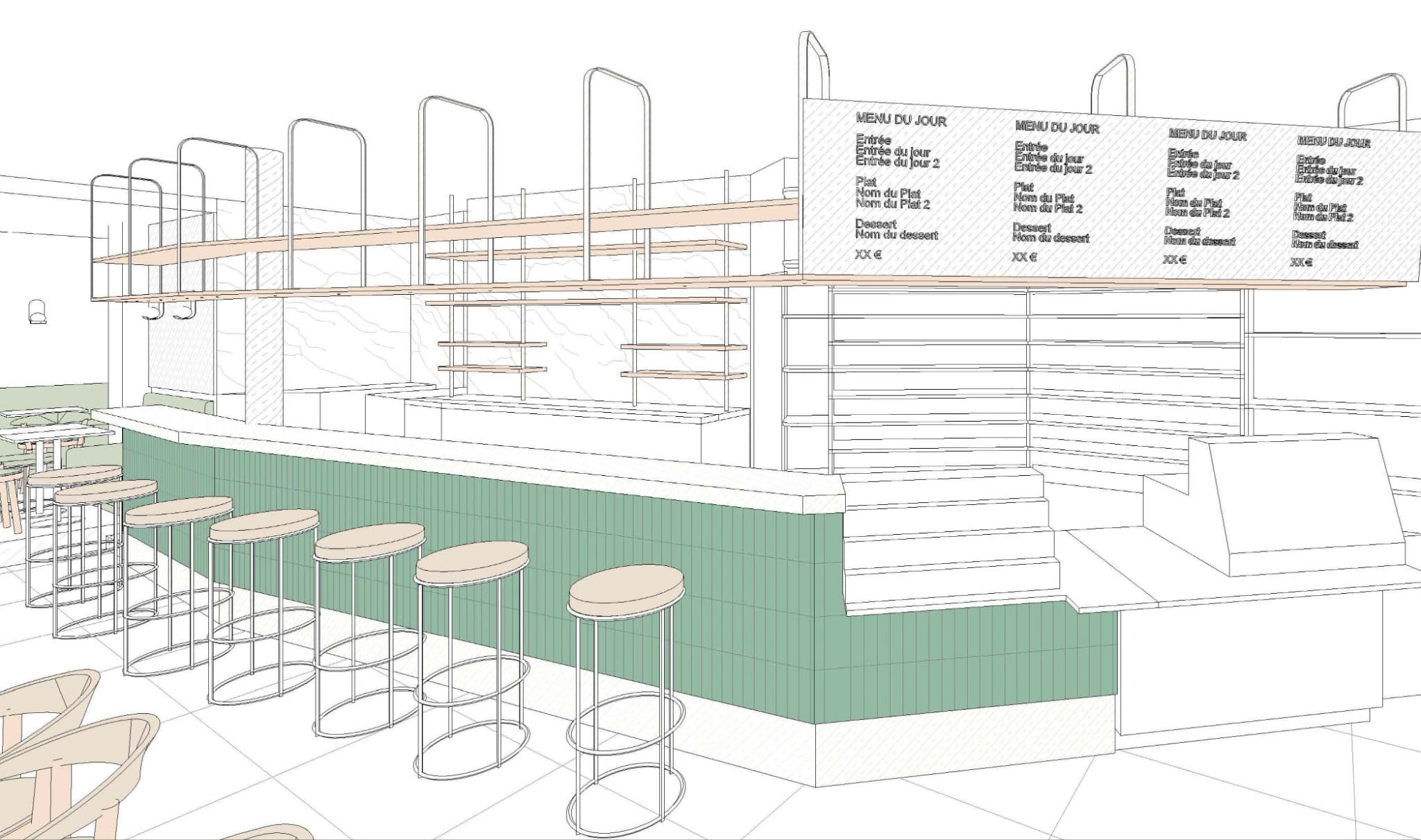 RÉNOVATION BRASSERIE — Paris 8e — plans conception, vue 17