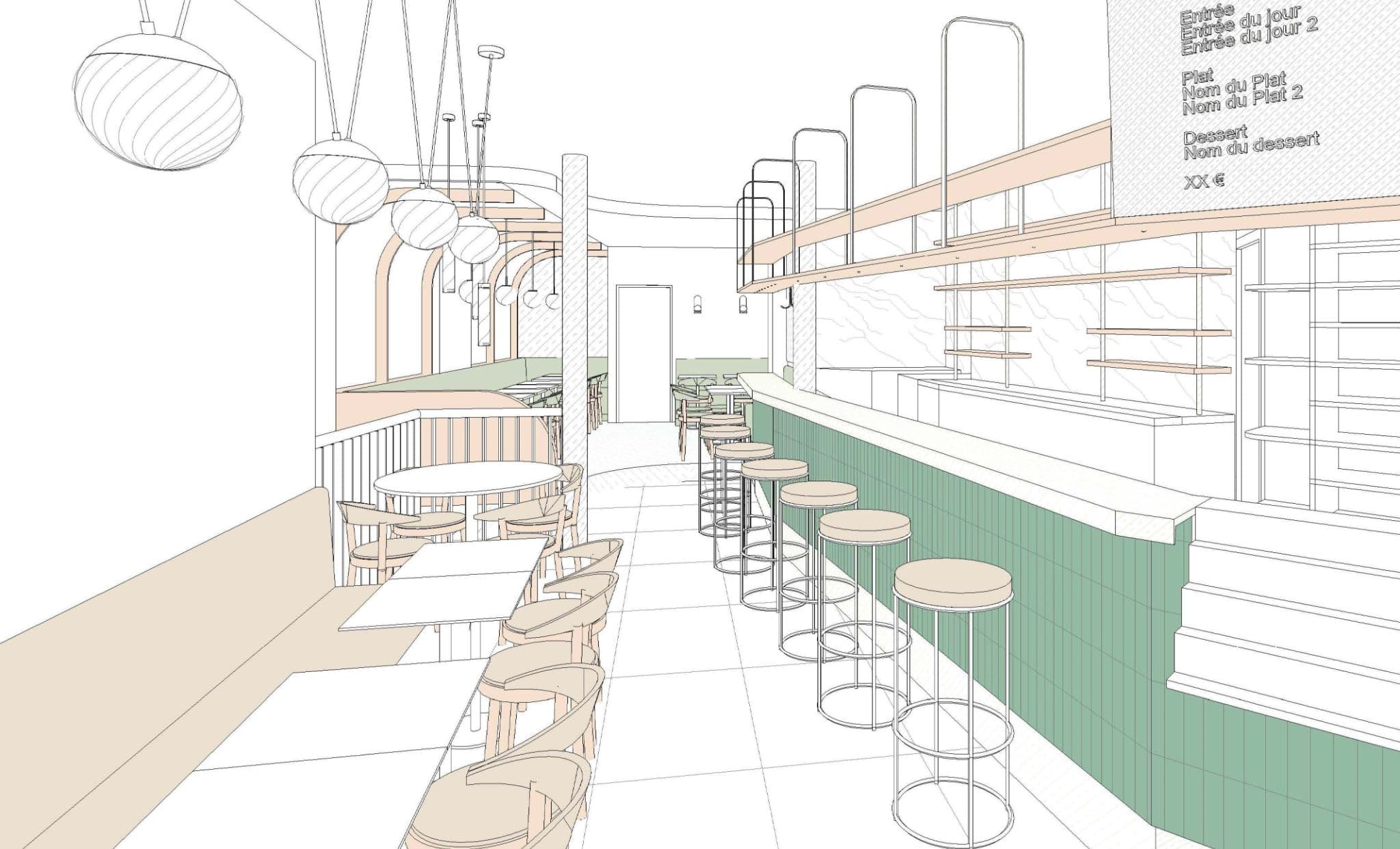 RÉNOVATION BRASSERIE — Paris 8e — plans conception, vue 18