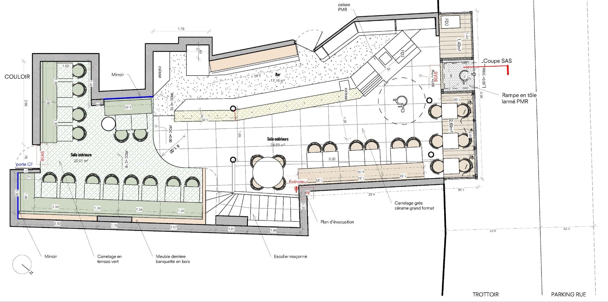 RÉNOVATION BRASSERIE — Paris 8e — plans conception, vue 15
