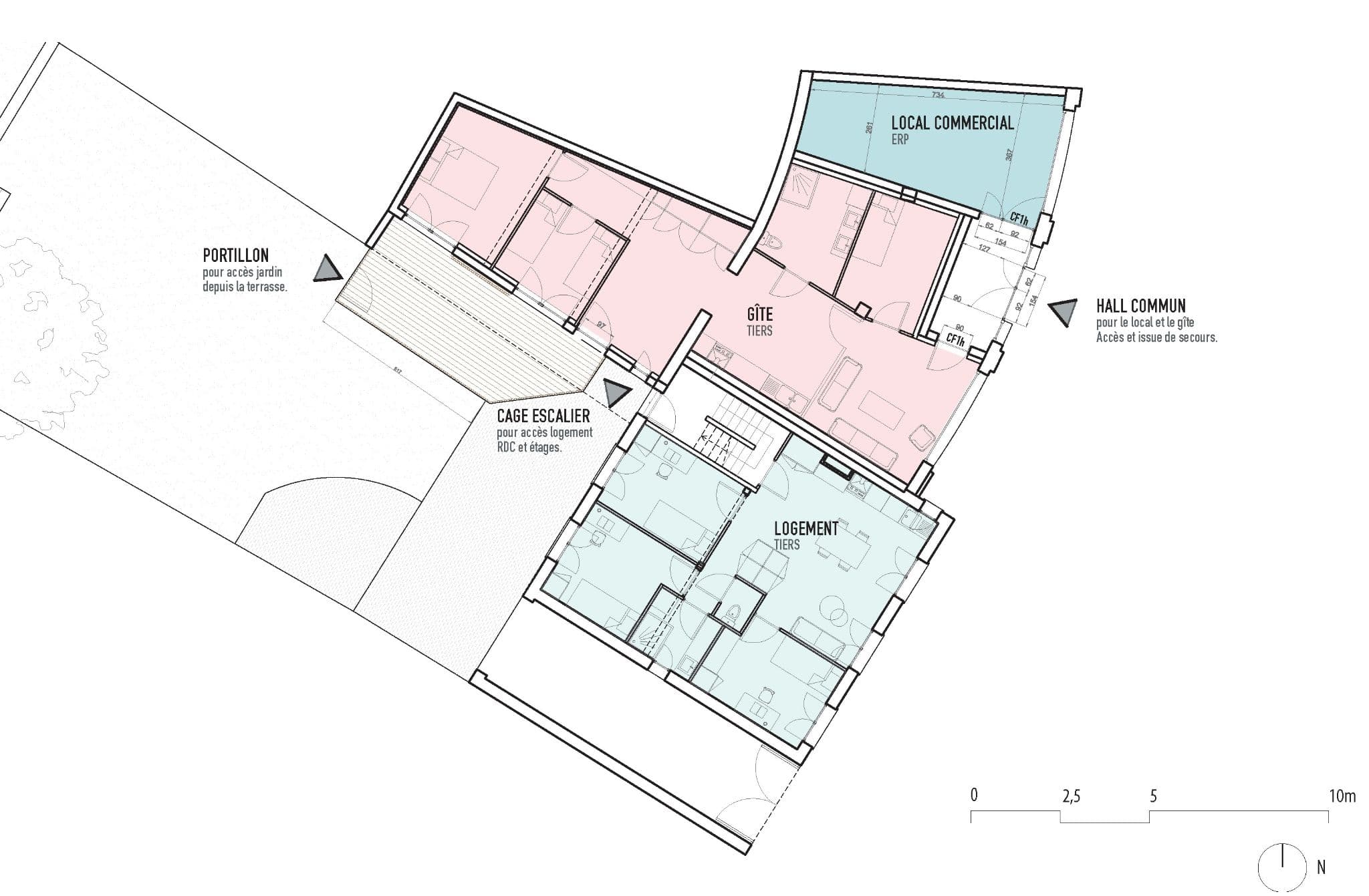 GÎTE — LOCAL COMMERCIAL — Somme — projet, vue 2