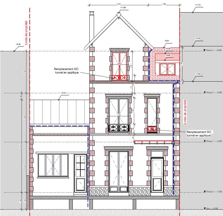 SURÉLÉVATION DE MAISON — Courbevoie — plans conception, vue 17