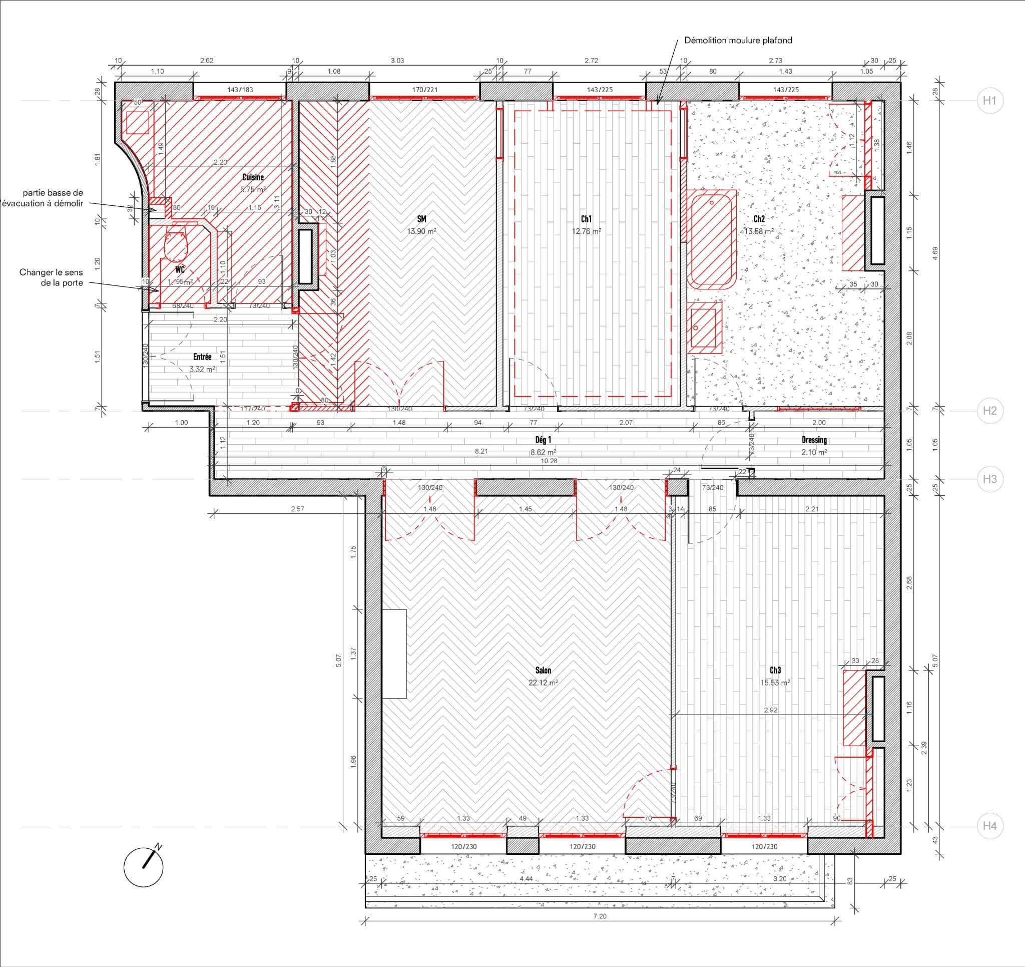 RÉNOVATION APPARTEMENT — Neuilly-sur-Seine — plans conception, vue 50