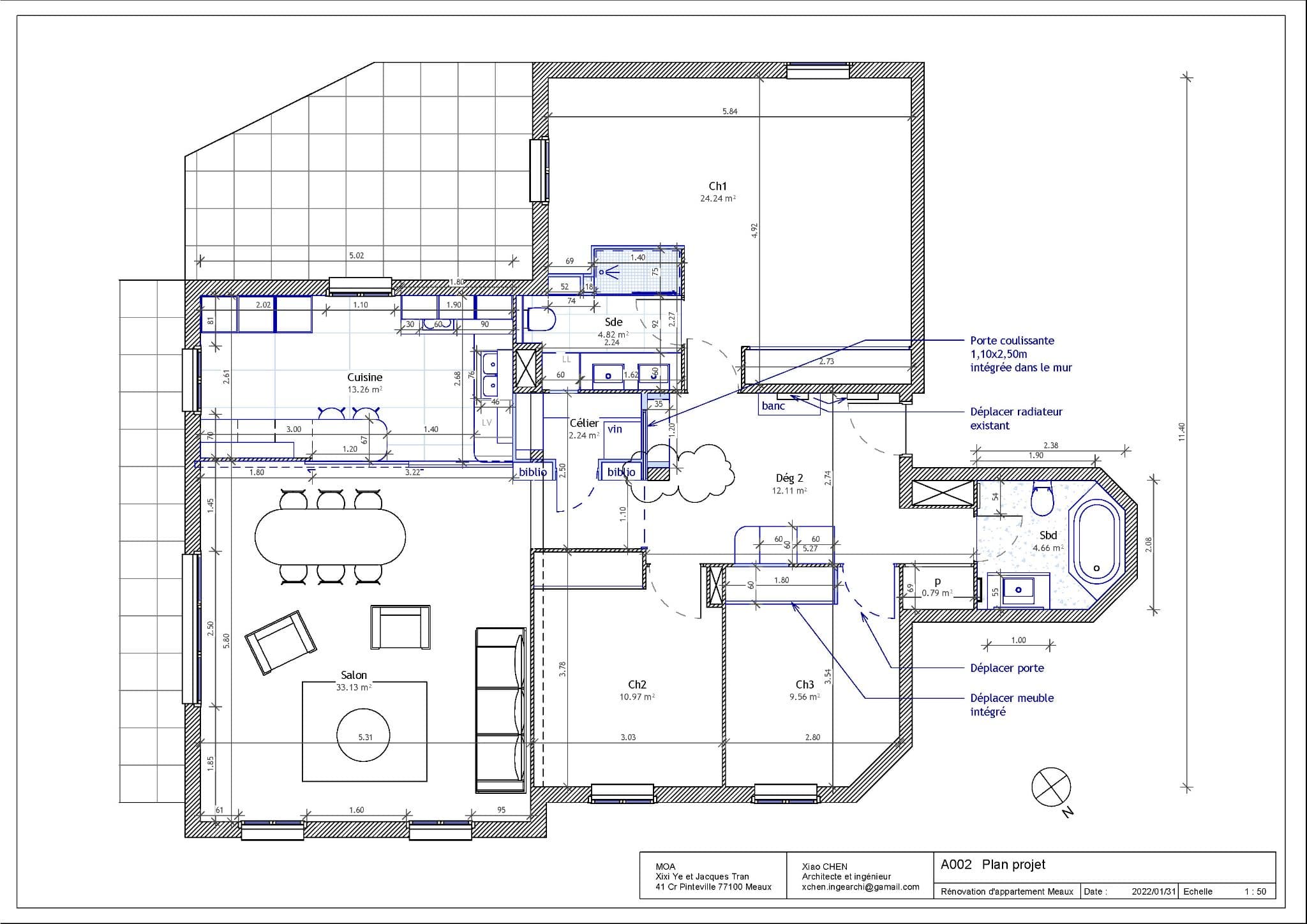 RÉNOVATION APPARTEMENT — Meaux — plans conception, vue 16
